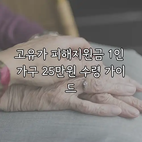 고유가 피해지원금 1인 가구 25만원 수령 가이드