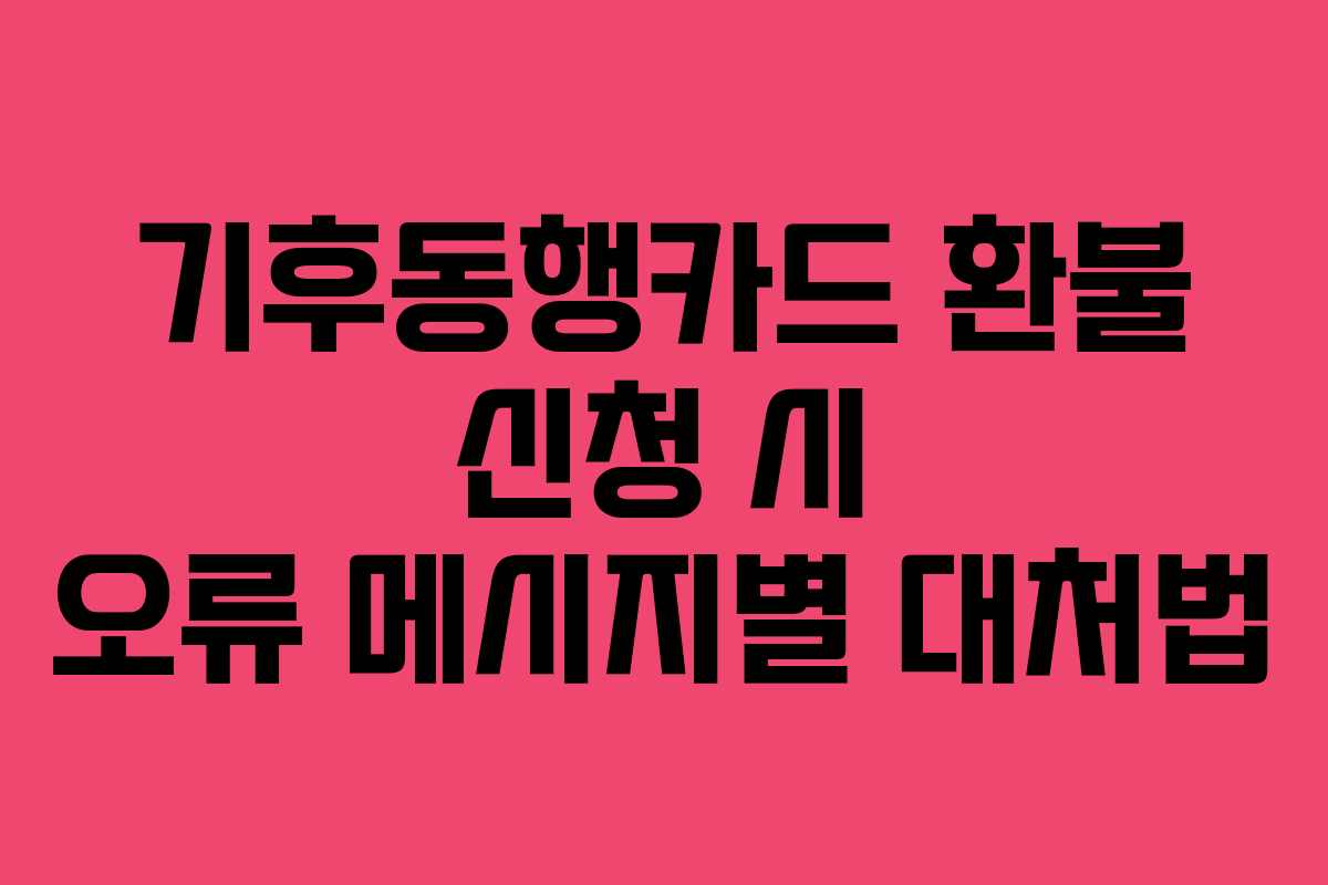 기후동행카드-환불-신청-시-오류-메시지별-대처법